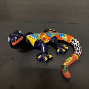 Talavera Lizard Colorful Mexican Pottery Salamander. Rare Find